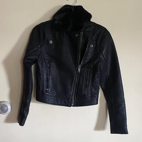 Abercrombie & Fitch Black Faux Leather Jacket - Picture 1 of 4